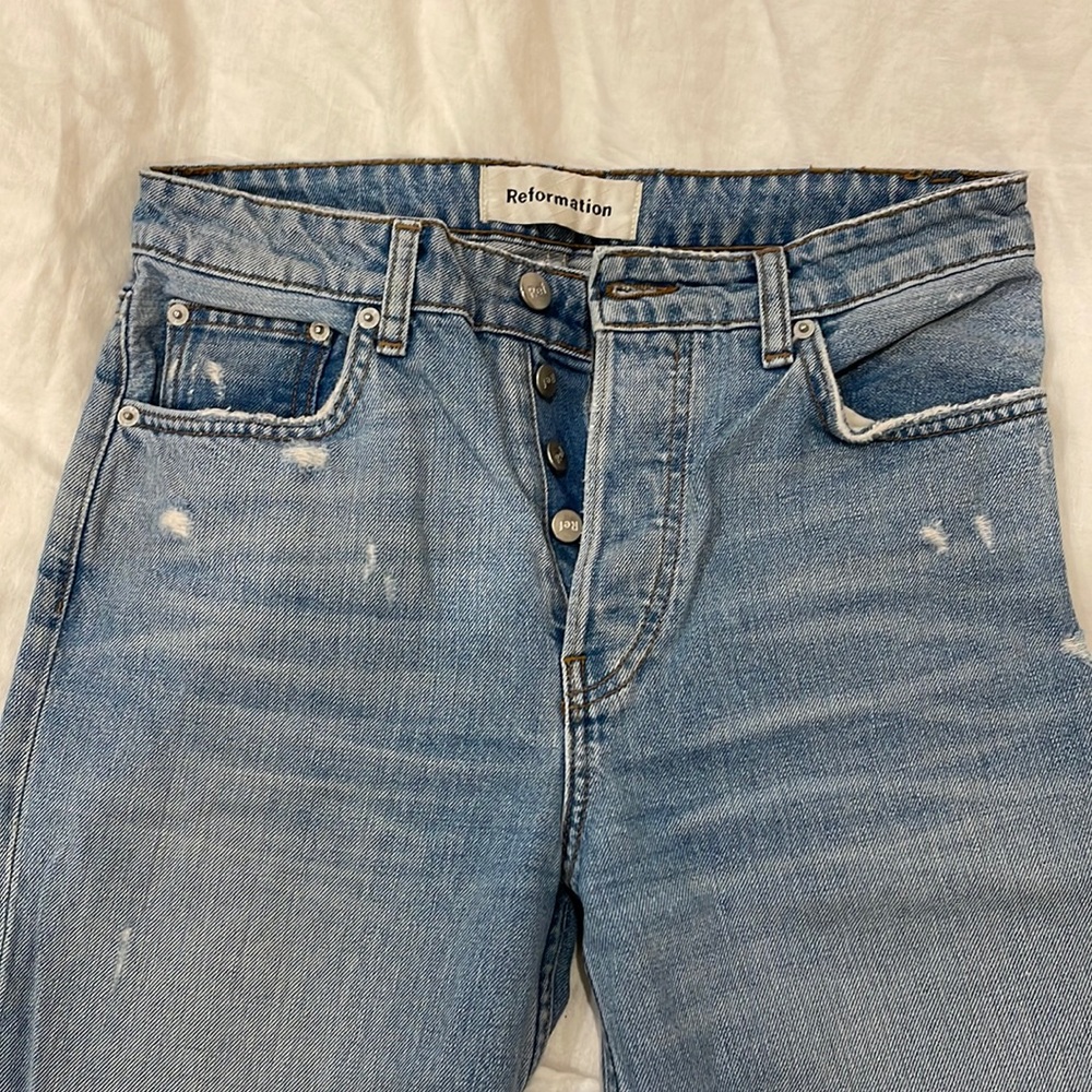 Reformation wide leg mid rise jeans size fawcett jeans size 26